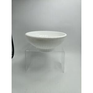 Vintage FTD White Footed Bowl 1975 Around 6.5" Milk Glass Textured
